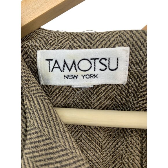 Tamotsu New York Womens Herringbone Cap Sleeve Top Size M RH10460 Career - Picture 4 of 7